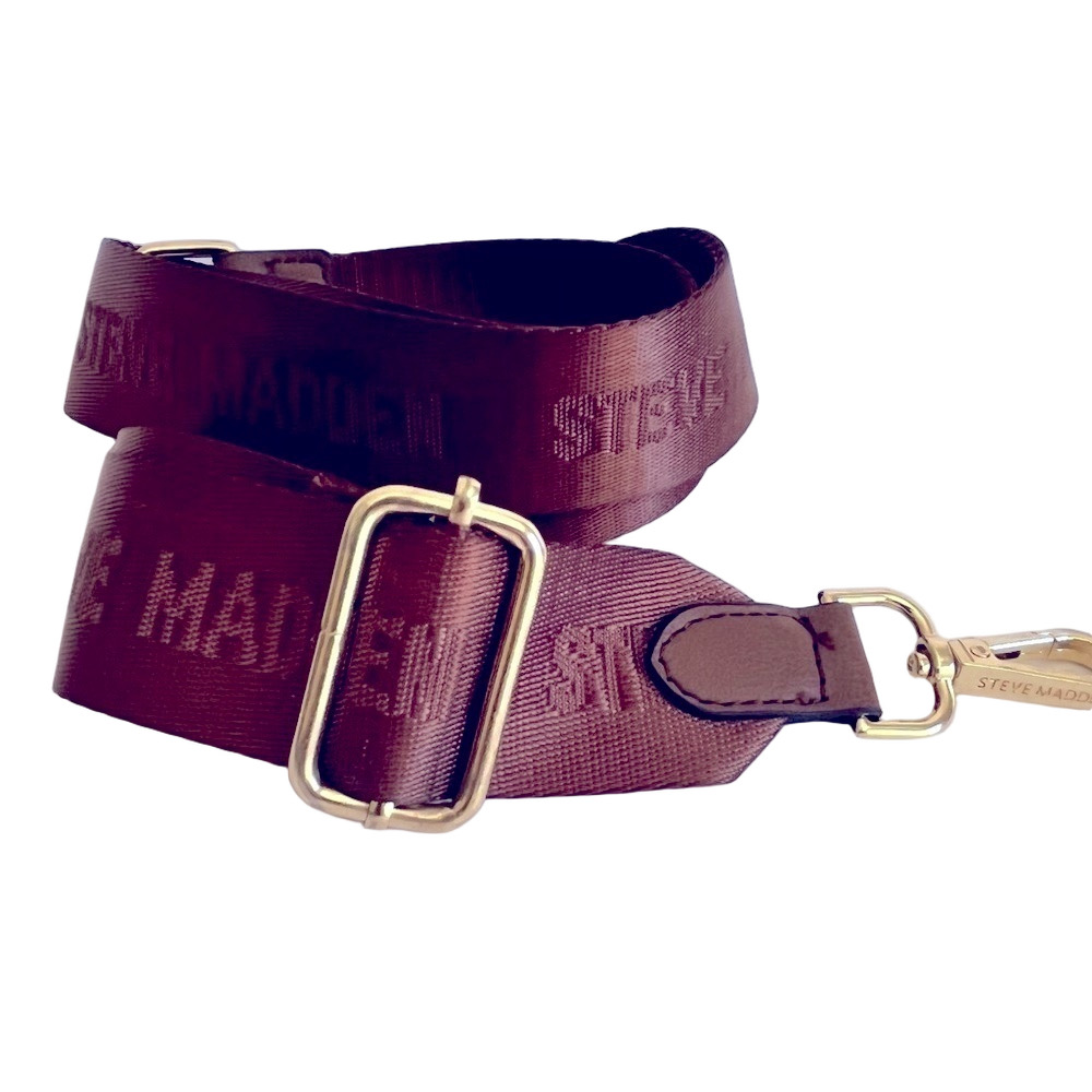 Steve MaddenWide Shoulder Strap Adjustable Belt Crossbody Brown Replacement 1.5